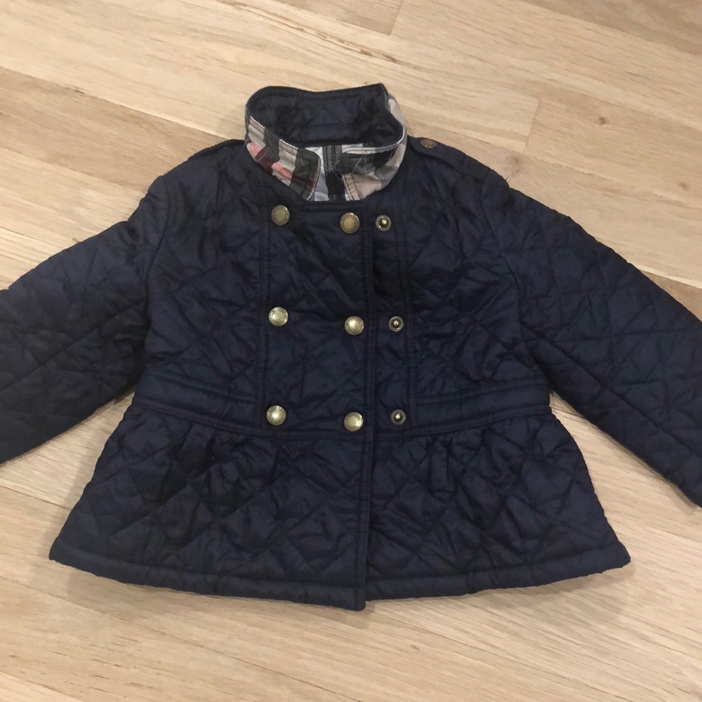 Burberry girls nylon jacket in navy blue